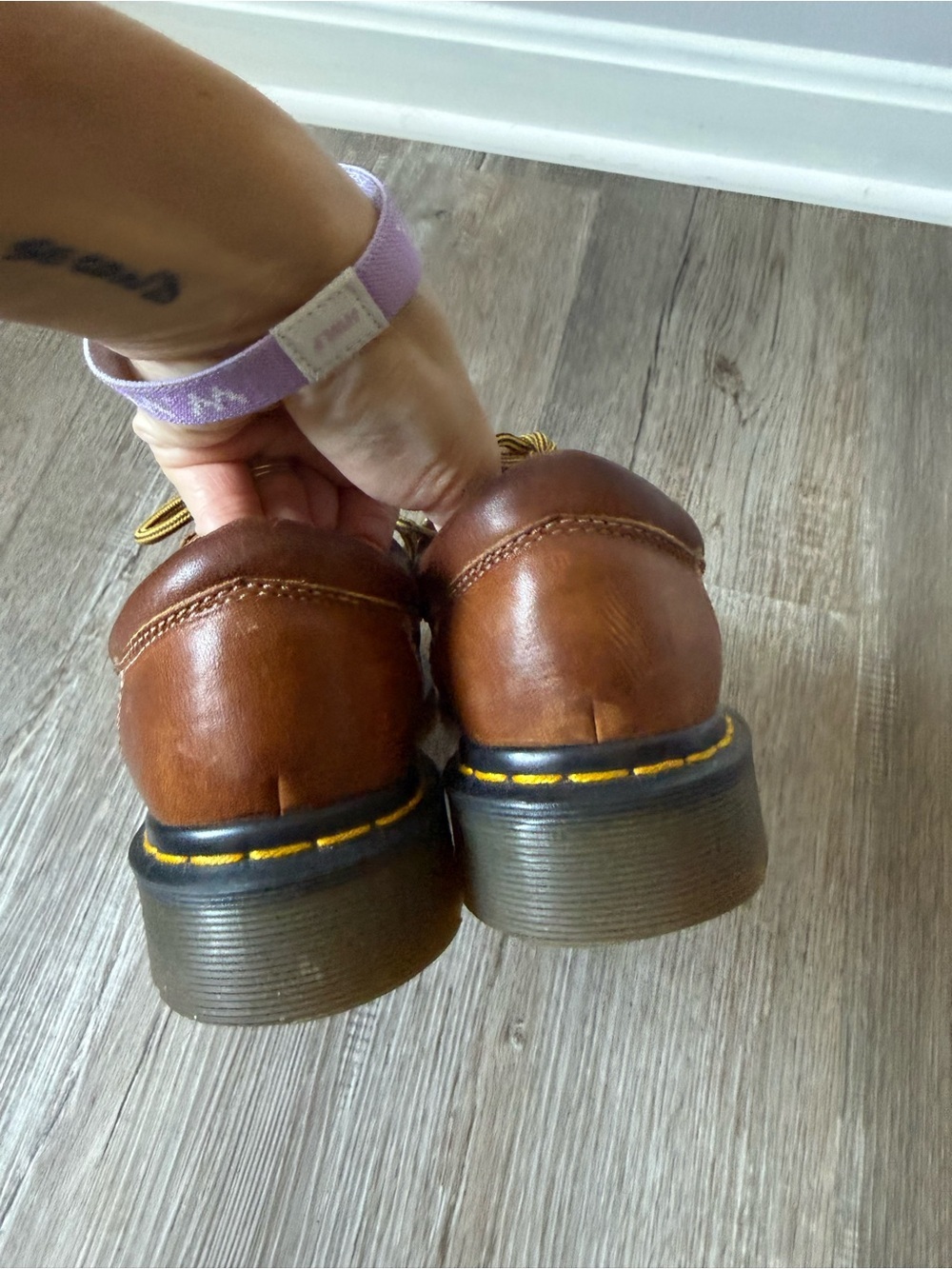 Dr Martens Docs Brown Leather Lace-Up Shoes Oxford Shoes Brown Unisex Size 4 / 5 - Picture 4 of 11